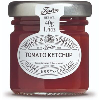 Tiptree Wilkin & Sons Lot de 72 mini pots en verre pour ketchup à la tomate 40 g - Publicité Tiptree Wilkin & Sons Lot de 72 mini pots en verre pour ketchup à la tomate 40 g - Publicité