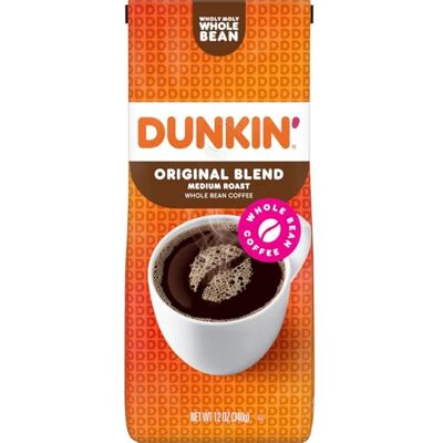 Dunkin' Donuts Original Blend Whole Bean Coffee, 12 oz - Publicité Dunkin' Donuts Original Blend Whole Bean Coffee, 12 oz - Publicité