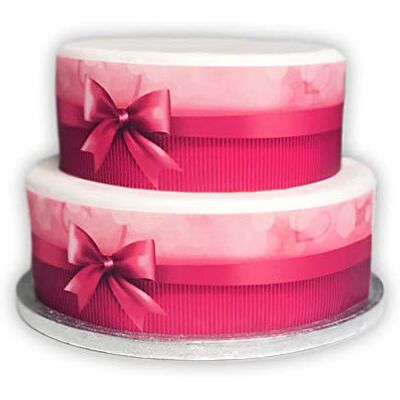 Top That Feuille de décoration comestible sur le thème des cœurs roses et des nœuds – Parfait pour décorer les gâteaux de Saint-Valentin, de mariage ou d'anniversaire - Publicité Top That Feuille de décoration comestible sur le thème des cœurs roses et des nœuds – Parfait pour décorer les gâteaux de Saint-Valentin, de mariage ou d'anniversaire - Publicité