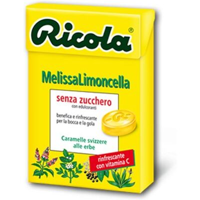 Ricola Bonbons Melissa Limoncella en coffret 10 unités Sans gluten ni lactose - Publicité Ricola Bonbons Melissa Limoncella en coffret 10 unités Sans gluten ni lactose - Publicité