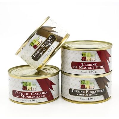 Cellier du Périgord Assortiment de terrines 4x130g, 520g - Publicité Cellier du Périgord Assortiment de terrines 4x130g, 520g - Publicité