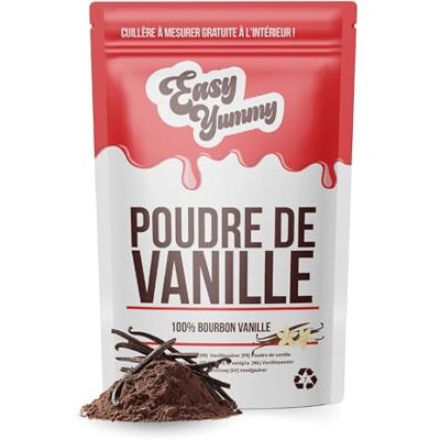 Easy Yummy – Vanille Bourbon en poudre 100% naturelle (25 g), idéale pour pâtisserie et recettes vegan - Publicité Easy Yummy – Vanille Bourbon en poudre 100% naturelle (25 g), idéale pour pâtisserie et recettes vegan - Publicité