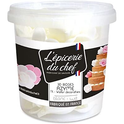 L'épicerie du chef Épicerie du Chef Pot de 30 Roses en Azyme Blanches Décoration Fleur Alimentaire Pâtisserie, Gâteau, Pièce-Montée, Cupcakes Comestibles & Sans Colorant Fabriqué en France EDC8697 - Publicité L'épicerie du chef Épicerie du Chef Pot de 30 Roses en Azyme Blanches Décoration Fleur Alimentaire Pâtisserie, Gâteau, Pièce-Montée, Cupcakes Comestibles & Sans Colorant Fabriqué en France EDC8697 - Publicité