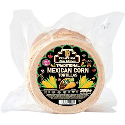 Cultura Del Chile Traditional Mexican Corn Tortillas by – Gluten Free & Vegan. Ideal for Authentic Tacos. 3 Packs x 8 Tortillas. Publicité Cultura Del Chile Traditional Mexican Corn Tortillas by – Gluten Free & Vegan. Ideal for Authentic Tacos. 3 Packs x 8 Tortillas. Publicité