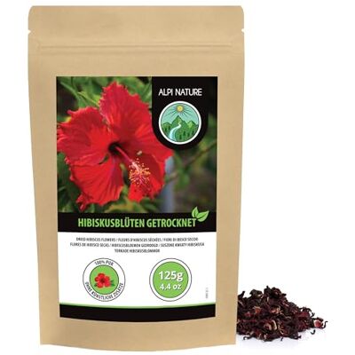 Alpi Nature Hibiscus Thé 125g, Fleur Hibiscus Séchée Entière avec Pétales, Thé en Vrac - Publicité Alpi Nature Hibiscus Thé 125g, Fleur Hibiscus Séchée Entière avec Pétales, Thé en Vrac - Publicité