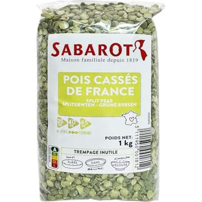 Sabarot Pois cassés verts de France Sachet 1kg - Publicité Sabarot Pois cassés verts de France Sachet 1kg - Publicité