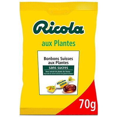 Ricola Bonbons aux Plantes Suisses Parfum Plantes Rafraîchissant Sans Sucres Sachet, Vert, 70 g (Lot de 1) - Publicité Ricola Bonbons aux Plantes Suisses Parfum Plantes Rafraîchissant Sans Sucres Sachet, Vert, 70 g (Lot de 1) - Publicité