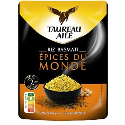 AUCHAN Lot de 3 unités *** TAUREAU AILE Riz Basmati épices du monde prêt en 2min 250g - Publicité AUCHAN Lot de 3 unités *** TAUREAU AILE Riz Basmati épices du monde prêt en 2min 250g - Publicité