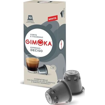 Gimoka Mélange Espresso Deciso intensité 13/13-100 Capsules Compatibles avec les machines à café à usage domestique Nespresso* Produit en Italie (lot de 10 x 10) - Publicité Gimoka Mélange Espresso Deciso intensité 13/13-100 Capsules Compatibles avec les machines à café à usage domestique Nespresso* Produit en Italie (lot de 10 x 10) - Publicité
