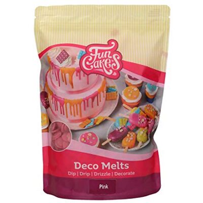 FunCakes Deco Melts Rosa Trempez, coulez, arrosez et décorez ! Faire fondre brièvement au micro-ondes ou au bain-marie , 1 kg - Publicité FunCakes Deco Melts Rosa Trempez, coulez, arrosez et décorez ! Faire fondre brièvement au micro-ondes ou au bain-marie , 1 kg - Publicité