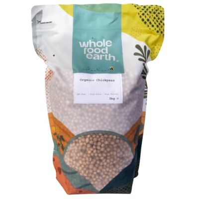 Wholefood Earth Pois chiches bio, 3 kg Sans OGM Végans Riches en fibres Riches en protéines Certifiés biologiques - Publicité Wholefood Earth Pois chiches bio, 3 kg Sans OGM Végans Riches en fibres Riches en protéines Certifiés biologiques - Publicité