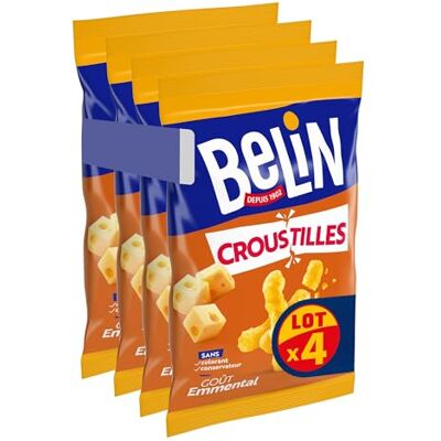 Belin 4 Sachets de Biscuits Soufflés Croustillants Goût Emmental A Partager entre Amis ou en Famille pour les Apéros Fabriqué en France Lot de 4x138g - Publicité Belin 4 Sachets de Biscuits Soufflés Croustillants Goût Emmental A Partager entre Amis ou en Famille pour les Apéros Fabriqué en France Lot de 4x138g - Publicité