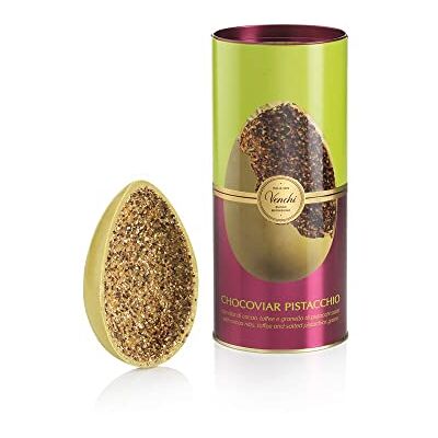 Venchi Œuf Chocoviar Pistache Gourmet Œuf au chocolat blanc et pistache, sous forme de cylindre avec surprise, 350 g Idée cadeau Pâques Sans gluten - Publicité Venchi Œuf Chocoviar Pistache Gourmet Œuf au chocolat blanc et pistache, sous forme de cylindre avec surprise, 350 g Idée cadeau Pâques Sans gluten - Publicité