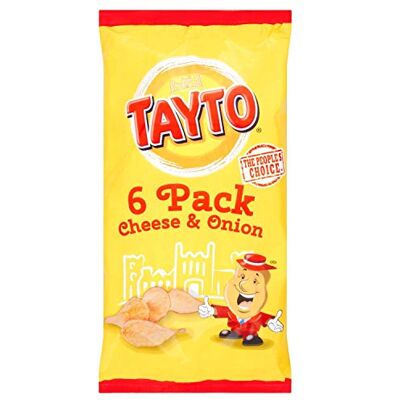 Tayto Crisps Fromage et oignon Lot de 6 - Publicité Tayto Crisps Fromage et oignon Lot de 6 - Publicité