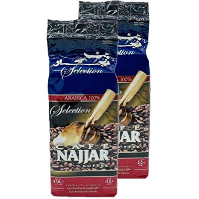 Najjar Lot 2x Café Arabica Brésilien moulu Sachet 450g - Publicité Najjar Lot 2x Café Arabica Brésilien moulu Sachet 450g - Publicité