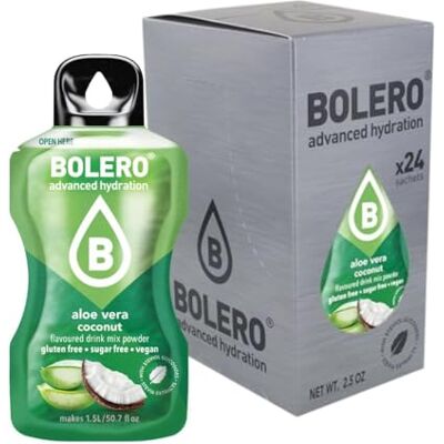 Bolero ALOE VERA COCO 24 x 3 g Jus en poudre sans sucre, sucré avec de la stévia + vitamine C Convient pour les enfants, les diabétiques Sans gluten et adapté aux végétaliens Le goût - Publicité Bolero ALOE VERA COCO 24 x 3 g Jus en poudre sans sucre, sucré avec de la stévia + vitamine C Convient pour les enfants, les diabétiques Sans gluten et adapté aux végétaliens Le goût - Publicité