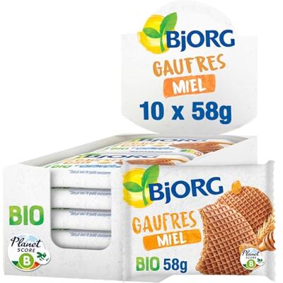 BJORG Gaufres Au Miel Blé Complet Biscuit Bio 10 x 58 g - Publicité BJORG Gaufres Au Miel Blé Complet Biscuit Bio 10 x 58 g - Publicité