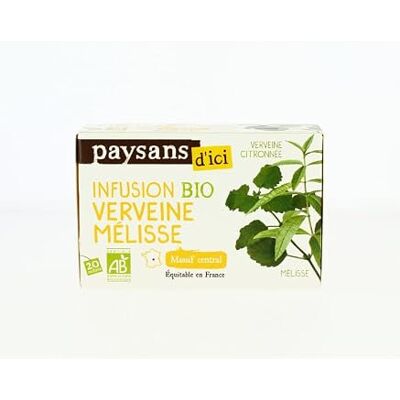 ETHIQUABLE Paysan d'Ici Infusion Verveine Mélisse Massif Central Bio 20 Sachets 30 g - Publicité ETHIQUABLE Paysan d'Ici Infusion Verveine Mélisse Massif Central Bio 20 Sachets 30 g - Publicité