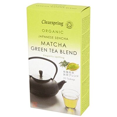 Clearspring Sachet de thé vert matcha bio 20 sachets par paquet - Publicité Clearspring Sachet de thé vert matcha bio 20 sachets par paquet - Publicité