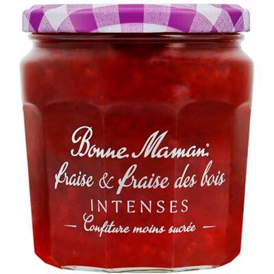 Bonne Maman Confiture Fraise & Fraise des bois Intenses Riche en Fruits et moins sucrée 335g - Publicité Bonne Maman Confiture Fraise & Fraise des bois Intenses Riche en Fruits et moins sucrée 335g - Publicité
