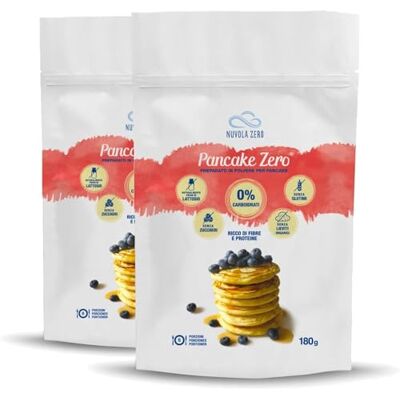 Nuvolazero Nuvola Zero Préparé pour la Poudre de Pancake, 360g x 12 Pancakes Protéinés Sans Glucides, Sans Gluten, Sans Lactose, Sans Sucre, Sans Levure, Fabriqué en Italie - Publicité Nuvolazero Nuvola Zero Préparé pour la Poudre de Pancake, 360g x 12 Pancakes Protéinés Sans Glucides, Sans Gluten, Sans Lactose, Sans Sucre, Sans Levure, Fabriqué en Italie - Publicité