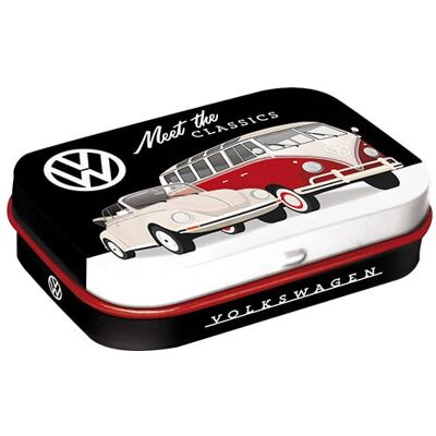 ART Mini boite collector VW meet the classics (4x6x1,6cm) bonbons menthe inclus (poids net: 15g) - Publicité ART Mini boite collector VW meet the classics (4x6x1,6cm) bonbons menthe inclus (poids net: 15g) - Publicité