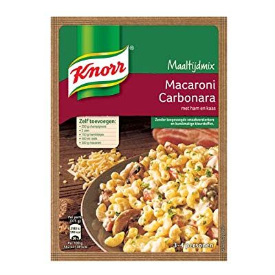 Knorr Carbonara Mix Macaroni Carbonara meal mix Poids total 62 grammes - Publicité Knorr Carbonara Mix Macaroni Carbonara meal mix Poids total 62 grammes - Publicité