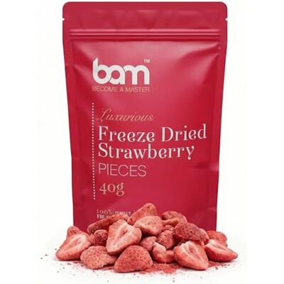 BAM Fraises ou Framboises Lyophilisées Fruits Lyophilisés Croquants pour Desserts et Pâtisseries Freeze Dried Fruits Sans Sucre Ajouté, Sans Gluten 40g - Publicité BAM Fraises ou Framboises Lyophilisées Fruits Lyophilisés Croquants pour Desserts et Pâtisseries Freeze Dried Fruits Sans Sucre Ajouté, Sans Gluten 40g - Publicité