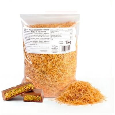 dekora Kadaif Cheveux d'Ange Alimentaire pour Chocolat Dubaï 1 kg Pâte Kataifi pour Pâtisserie Orientale et Desserts, Sans Lactose et Halal - Publicité dekora Kadaif Cheveux d'Ange Alimentaire pour Chocolat Dubaï 1 kg Pâte Kataifi pour Pâtisserie Orientale et Desserts, Sans Lactose et Halal - Publicité