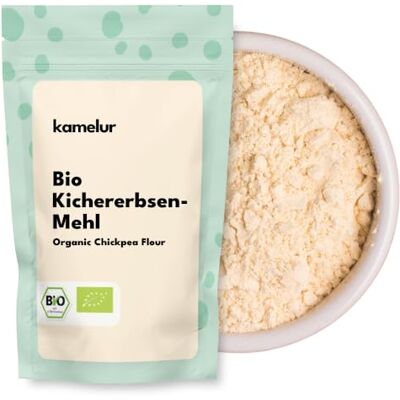 Kamelur 1kg de farine de pois chiches BIO légumineuses BIO moulues sans additifs, pour falafel et autres farine de pois chiches BIO en emballage biodégradable - Publicité Kamelur 1kg de farine de pois chiches BIO légumineuses BIO moulues sans additifs, pour falafel et autres farine de pois chiches BIO en emballage biodégradable - Publicité