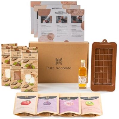 Pure Kit de chocolat DIY – Kit de fabrication de chocolat – Végétalien, sans lactose – Idée cadeau pour enfants, femmes et hommes – Avec moule en silicone et recettes - Publicité Pure Kit de chocolat DIY – Kit de fabrication de chocolat – Végétalien, sans lactose – Idée cadeau pour enfants, femmes et hommes – Avec moule en silicone et recettes - Publicité