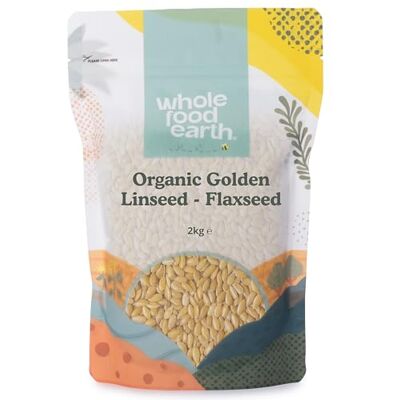 Wholefood Earth Organic Golden Linseed Flaxseed 2kg - Publicité Wholefood Earth Organic Golden Linseed Flaxseed 2kg - Publicité
