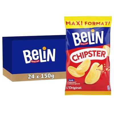 Belin 24 Sachets de Chipster 150g Sans Colorant* Sans Arôme Ajouté A Partager entre Amis ou en Famille pour l'Apéro Lot de 24x150g - Publicité Belin 24 Sachets de Chipster 150g Sans Colorant* Sans Arôme Ajouté A Partager entre Amis ou en Famille pour l'Apéro Lot de 24x150g - Publicité