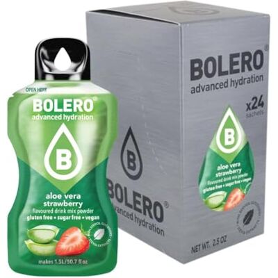 Bolero Aloe Vera STRAWBERRY 24 x 3 g Jus en poudre sans sucre, sucré avec de la stévia + vitamine C Convient pour les enfants et les diabétiques Sans gluten et adapté aux végétaliens Le goût - Publicité Bolero Aloe Vera STRAWBERRY 24 x 3 g Jus en poudre sans sucre, sucré avec de la stévia + vitamine C Convient pour les enfants et les diabétiques Sans gluten et adapté aux végétaliens Le goût - Publicité