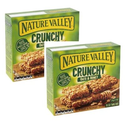 Nature Valley Barres de céréales croustillantes 100% floakes Avoine entière et miel sans colorants et conservateurs Naturellement sans lactose Convient aux végétariens 2 x 210 grammes (20 barres) - Publicité Nature Valley Barres de céréales croustillantes 100% floakes Avoine entière et miel sans colorants et conservateurs Naturellement sans lactose Convient aux végétariens 2 x 210 grammes (20 barres) - Publicité