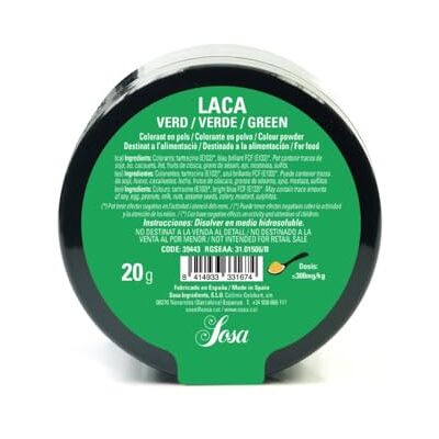 SOSA Colorant alimentaire Laque alimentaire Idéal pour la pâtisserie Couleur verte 20 Grammes - Publicité SOSA Colorant alimentaire Laque alimentaire Idéal pour la pâtisserie Couleur verte 20 Grammes - Publicité