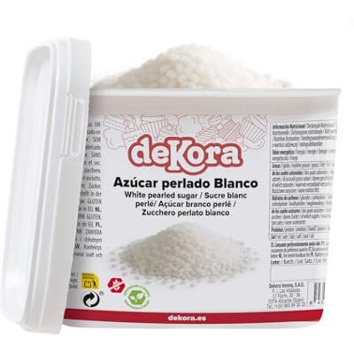 dekora Sucre perlé blanc cristallisé 750 g – Gros sucre pour brioche, galette des rois, donuts et gaufres – Décoration pâtisserie résistante à la cuisson - Publicité dekora Sucre perlé blanc cristallisé 750 g – Gros sucre pour brioche, galette des rois, donuts et gaufres – Décoration pâtisserie résistante à la cuisson - Publicité