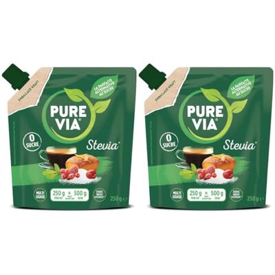 Pure Doypack Poudre Cristallisée Stevia Zéro Sucre 250g Lot de 2 - Publicité Pure Doypack Poudre Cristallisée Stevia Zéro Sucre 250g Lot de 2 - Publicité