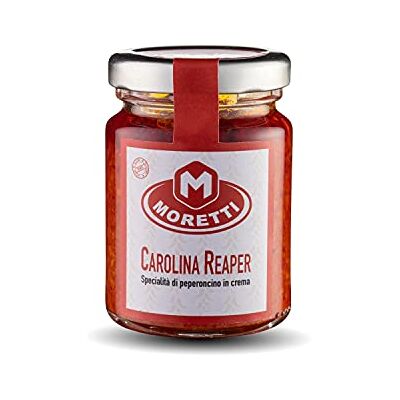 Moretti ® Crème de piment 100% calabrais 100% naturel Piments cultivés et transformés en Calabre avec de l'huile d'olive Crémeux à tartiner Fabriqué en Calabre (Carolina Reaper 1 Pièce) - Publicité Moretti ® Crème de piment 100% calabrais 100% naturel Piments cultivés et transformés en Calabre avec de l'huile d'olive Crémeux à tartiner Fabriqué en Calabre (Carolina Reaper 1 Pièce) - Publicité