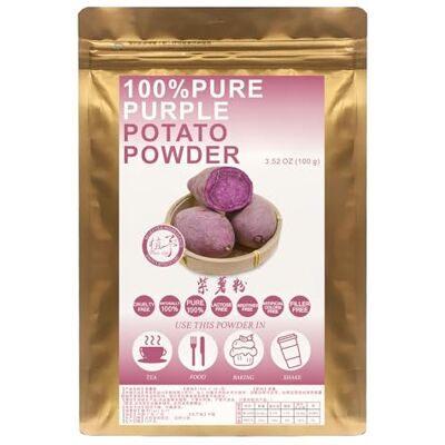 Plant Gift 100% Pure Purple Potato Powder 紫薯粉 Poudre alimentaire naturelle, excellente saveur pour boissons, smoothies, yaourt, biscuits, gâteaux et boissons, 100g / 3,25oz - Publicité Plant Gift 100% Pure Purple Potato Powder 紫薯粉 Poudre alimentaire naturelle, excellente saveur pour boissons, smoothies, yaourt, biscuits, gâteaux et boissons, 100g / 3,25oz - Publicité