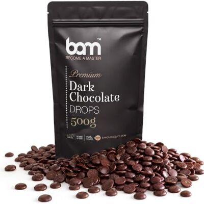 BAM Chocolat Noir de Couverture 55,6% Cacao – Pépites de Chocolat Pistoles Chocolat Pâtissier Fluide pour Desserts, Ganaches, Mousses et Moulage Qualité Professionnelle 500 g - Publicité BAM Chocolat Noir de Couverture 55,6% Cacao – Pépites de Chocolat Pistoles Chocolat Pâtissier Fluide pour Desserts, Ganaches, Mousses et Moulage Qualité Professionnelle 500 g - Publicité