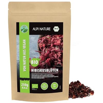 Alpi Nature Hibiscus BIO Tisane 250g, Fleurs d'Hibiscus Entières Séchées, Thé en Vrac - Publicité Alpi Nature Hibiscus BIO Tisane 250g, Fleurs d'Hibiscus Entières Séchées, Thé en Vrac - Publicité