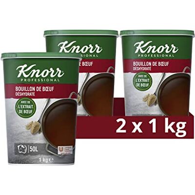 Knorr Bouillon de Bœuf Déshydraté 1kg Jusqu'à 50l Lot de 2 - Publicité Knorr Bouillon de Bœuf Déshydraté 1kg Jusqu'à 50l Lot de 2 - Publicité