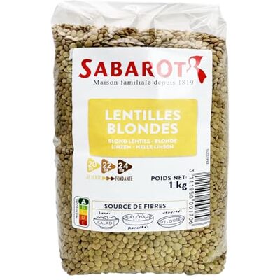 Sabarot Lentilles blondes Sachet 1kg - Publicité Sabarot Lentilles blondes Sachet 1kg - Publicité