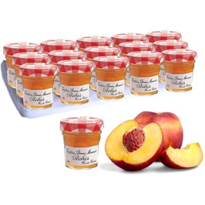 PRO DISTRI BONNE MAMAN 15 Confitures Pêche Mini-pots Individuels en verre 30 g - Publicité PRO DISTRI BONNE MAMAN 15 Confitures Pêche Mini-pots Individuels en verre 30 g - Publicité