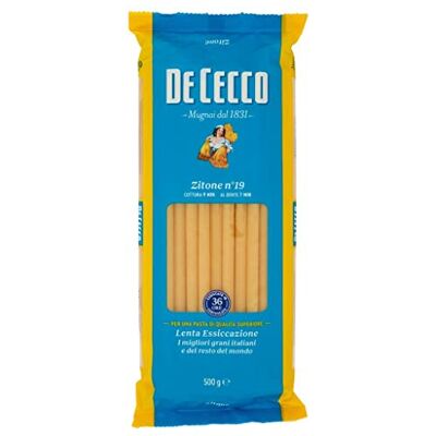 De Cecco Lot de 10 paquets de pâtes italiennes Zitone n°19 500 g - Publicité De Cecco Lot de 10 paquets de pâtes italiennes Zitone n°19 500 g - Publicité