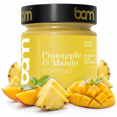 BAM Confiture de Fruits 70% de Fruits 200g Pour Gâteaux, Yaourts et Desserts Ananas mangue - Publicité BAM Confiture de Fruits 70% de Fruits 200g Pour Gâteaux, Yaourts et Desserts Ananas mangue - Publicité