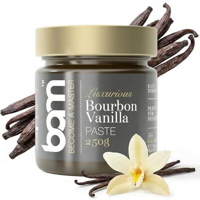 BAM Pâte de Vanille Extrait de Vanille Bourbon de Madagascar Sans Gluten Parfaite pour Desserts et Crèmes, 250 g - Publicité BAM Pâte de Vanille Extrait de Vanille Bourbon de Madagascar Sans Gluten Parfaite pour Desserts et Crèmes, 250 g - Publicité