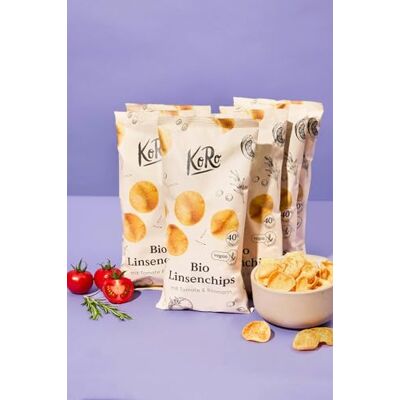 KoRo Chips de lentilles tomate romarin bio 7 x 100 g - Publicité KoRo Chips de lentilles tomate romarin bio 7 x 100 g - Publicité