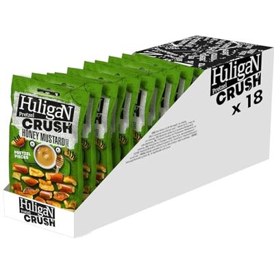 HuligaN Lot de 18 bretzels miel-moutarde 65 g – Bretzel cuits au four – Snacks salés en vrac sains et végétariens – Lot de 18 boîtes de chips - Publicité HuligaN Lot de 18 bretzels miel-moutarde 65 g – Bretzel cuits au four – Snacks salés en vrac sains et végétariens – Lot de 18 boîtes de chips - Publicité
